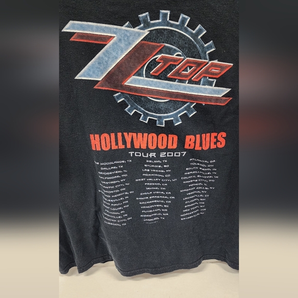 ZZ Top Hollywood Blues Tour T Shirt Size XL 2007 Tour Dates on Back Double Sided - Picture 4 of 7